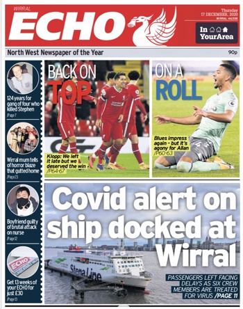 Liverpool Echo Frontpage