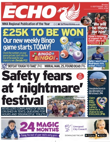 Liverpool Echo Frontpage