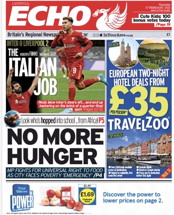 Liverpool Echo Frontpage