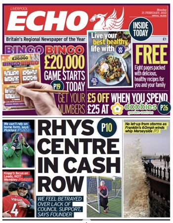 Liverpool Echo Frontpage