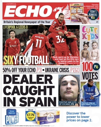 Liverpool Echo Frontpage