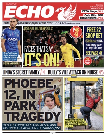 Liverpool Echo Frontpage