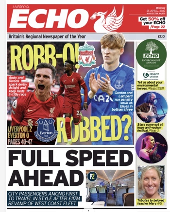 Liverpool Echo Frontpage