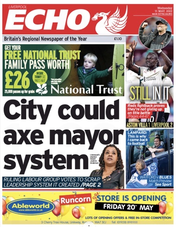 Liverpool Echo Frontpage