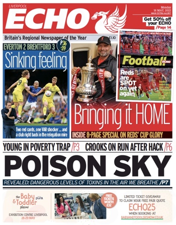 Liverpool Echo Frontpage