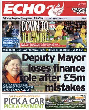 Liverpool Echo Frontpage