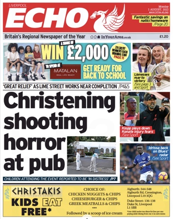 Liverpool Echo Frontpage