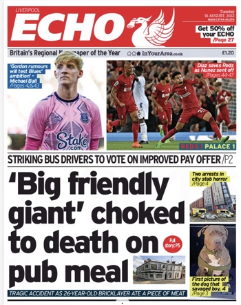 Liverpool Echo Frontpage