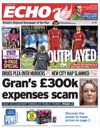 Liverpool Echo Frontpage