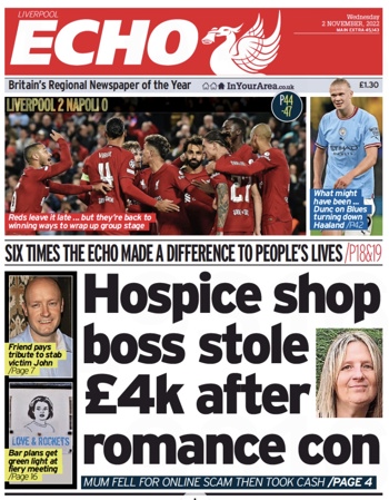 Liverpool Echo Frontpage
