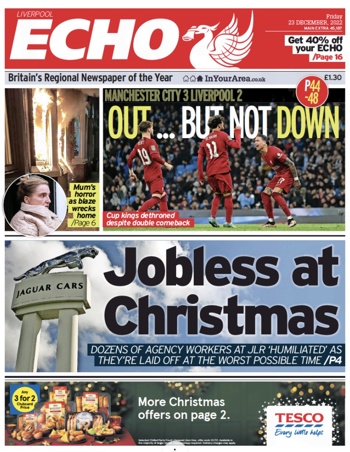 Liverpool Echo Frontpage