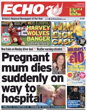 Liverpool Echo Frontpage