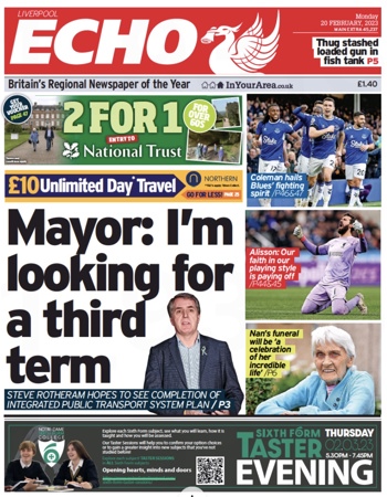 Liverpool Echo Frontpage