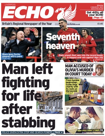 Liverpool Echo Frontpage