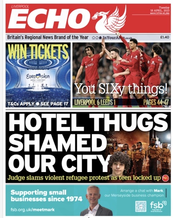 Liverpool Echo Frontpage