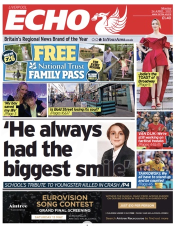 Liverpool Echo Frontpage