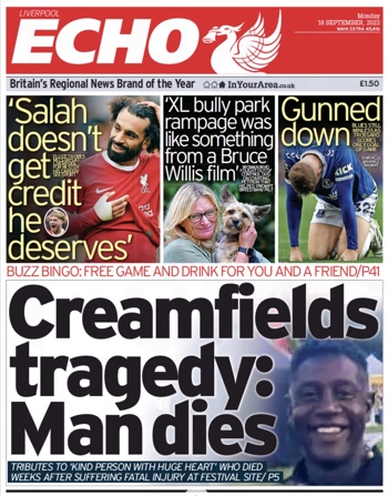 Liverpool Echo Frontpage
