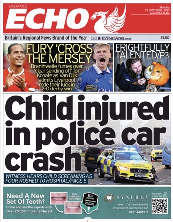 Liverpool Echo Frontpage