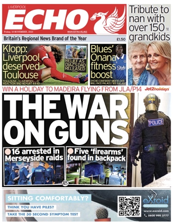 Liverpool Echo Frontpage