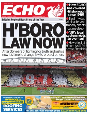 Liverpool Echo Frontpage