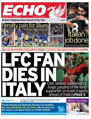 Liverpool Echo Frontpage