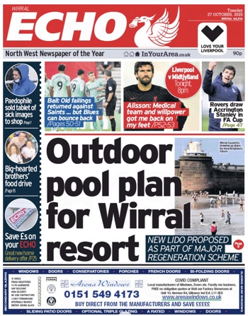 Liverpool Echo Frontpage (27 Oct 2020)