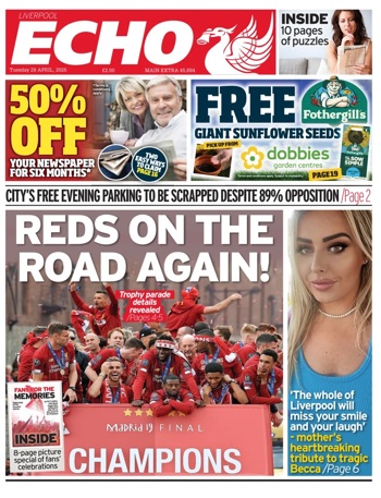 Liverpool Echo Frontpage (29 Apr 2025)