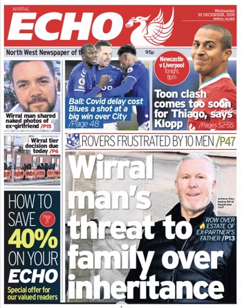 Liverpool Echo Frontpage (Before game)