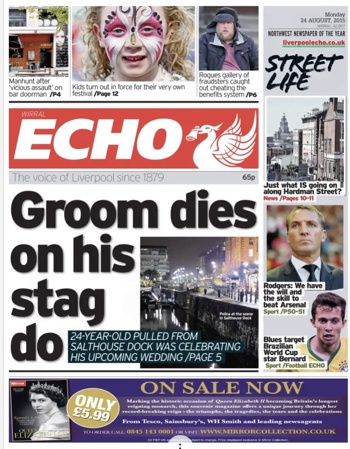 Liverpool Echo Frontpage (Before match)
