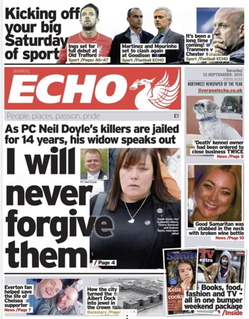 Liverpool Echo Frontpage (Before match)