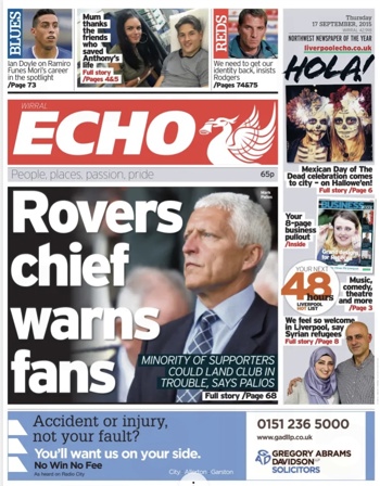 Liverpool Echo Frontpage (Before match)