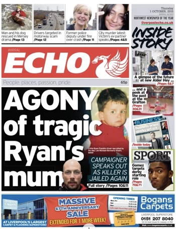Liverpool Echo Frontpage (Before match)