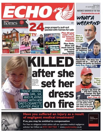 Liverpool Echo Frontpage (Before match)