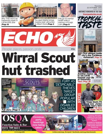 Liverpool Echo Frontpage (Before match)