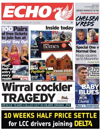 Liverpool Echo Frontpage (Before match)