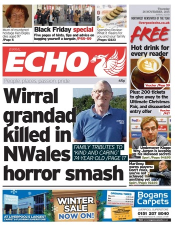 Liverpool Echo Frontpage (Before match)