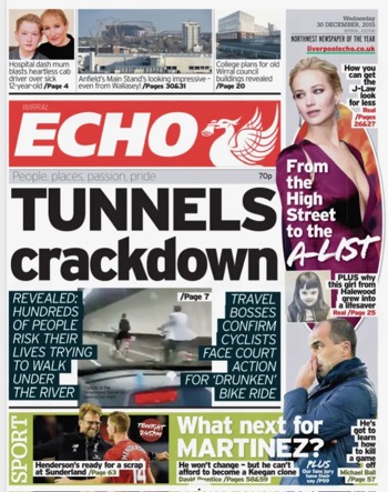 Liverpool Echo Frontpage (Before match)