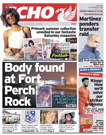 Liverpool Echo Frontpage (Before match)