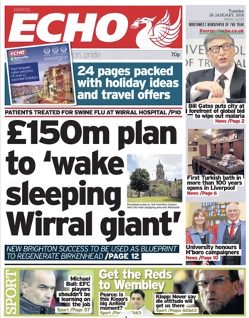 Liverpool Echo Frontpage (Before match)