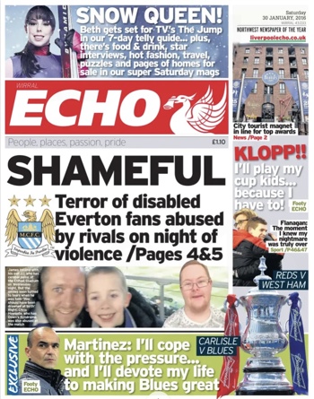 Liverpool Echo Frontpage (Before match)