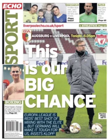 Liverpool Echo Frontpage (Before match)