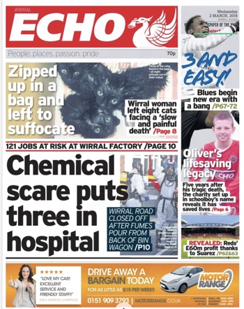Liverpool Echo Frontpage (Before match)