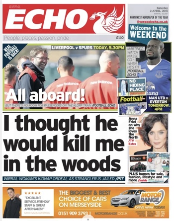 Liverpool Echo Frontpage (Before match)
