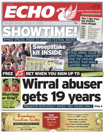 Liverpool Echo Frontpage (Before match)