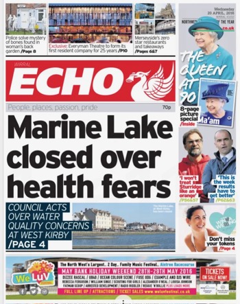 Liverpool Echo Frontpage (Before match)