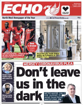 Liverpool Echo Frontpage (Before match)