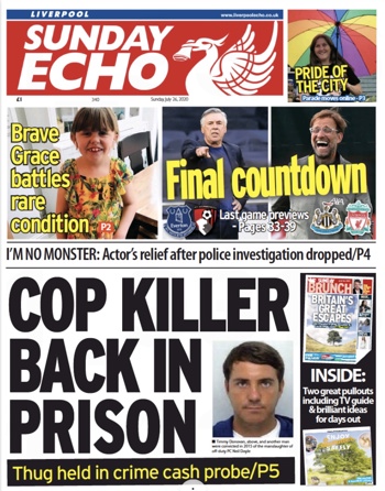 Liverpool Echo Frontpage (Before match)
