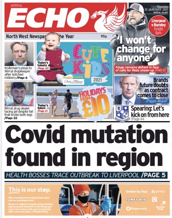 Liverpool Echo Frontpage - Before match