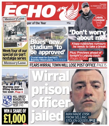 Liverpool Echo Frontpage (Before match)