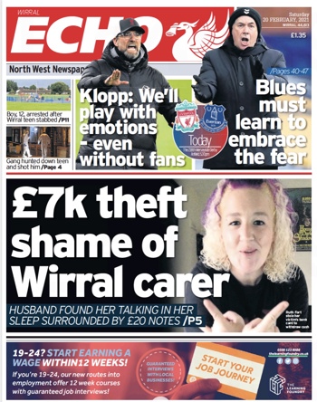 Liverpool Echo Frontpage (Before match)
